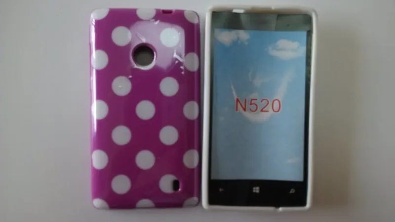 Мягкий чехол в горошек из ТПУ для Nokia Lumia 520 OEEKOI бесплатная доставка | Мобильные