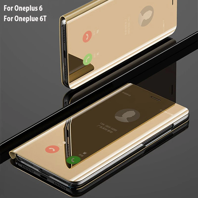 YonLinTan флип умный зеркальный чехол для телефона OnePlus 6 one plus t OnePlus6 Жесткий кожаный