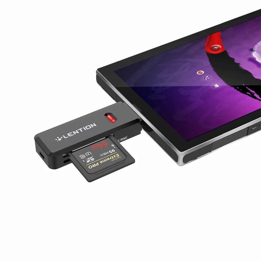 Lention USB 3 0 устройство чтения карт памяти для TF/SD/Micro SD карты черный белый цвет