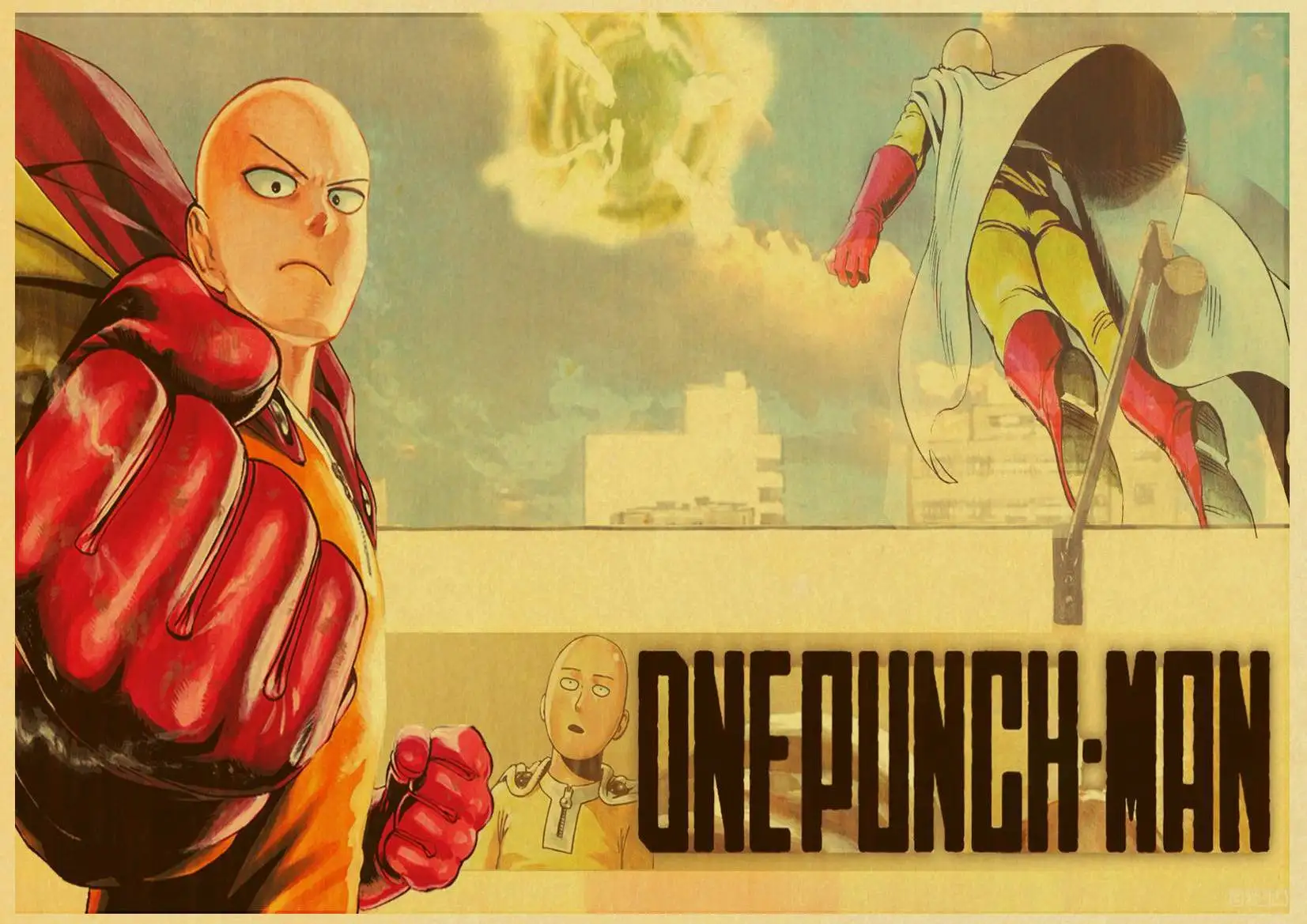 T018 Японское аниме One Punch Man плакат ретро плакат наклейки на стену винтажные плакаты принты для бара и домашнего декора - Цвет: T018