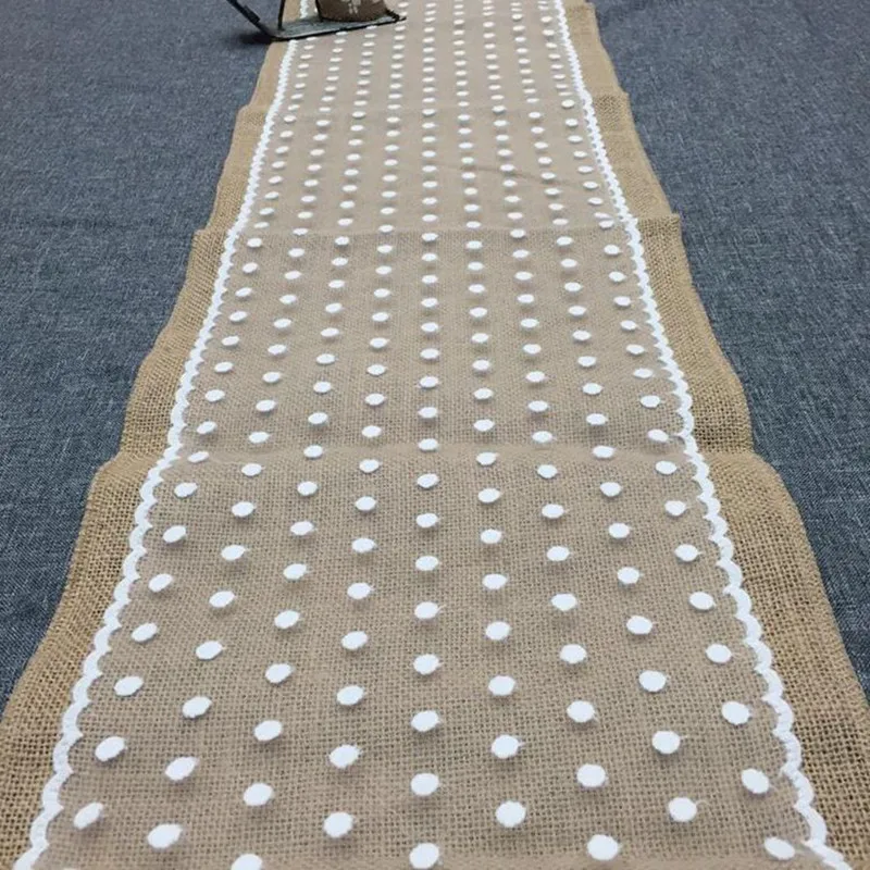 Скатерть-Настольная дорожка из мешковины 30x180см натуральный джутовый льняной