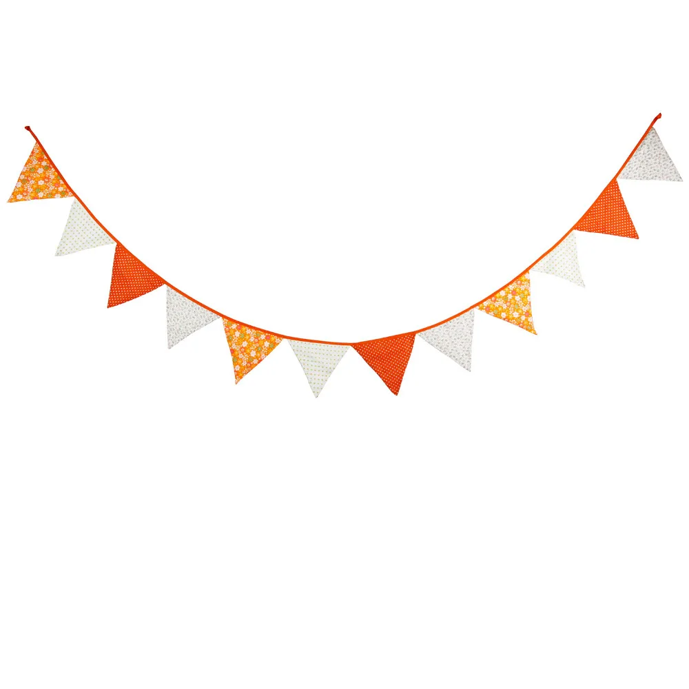 Оптовая продажа 12 флагов 2 9 м хлопковая ткань флажки оранжевое украшение для