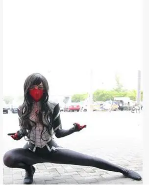 Белый и черный костюм Человека-паука 3D принт спандекс зентай Человек-паук