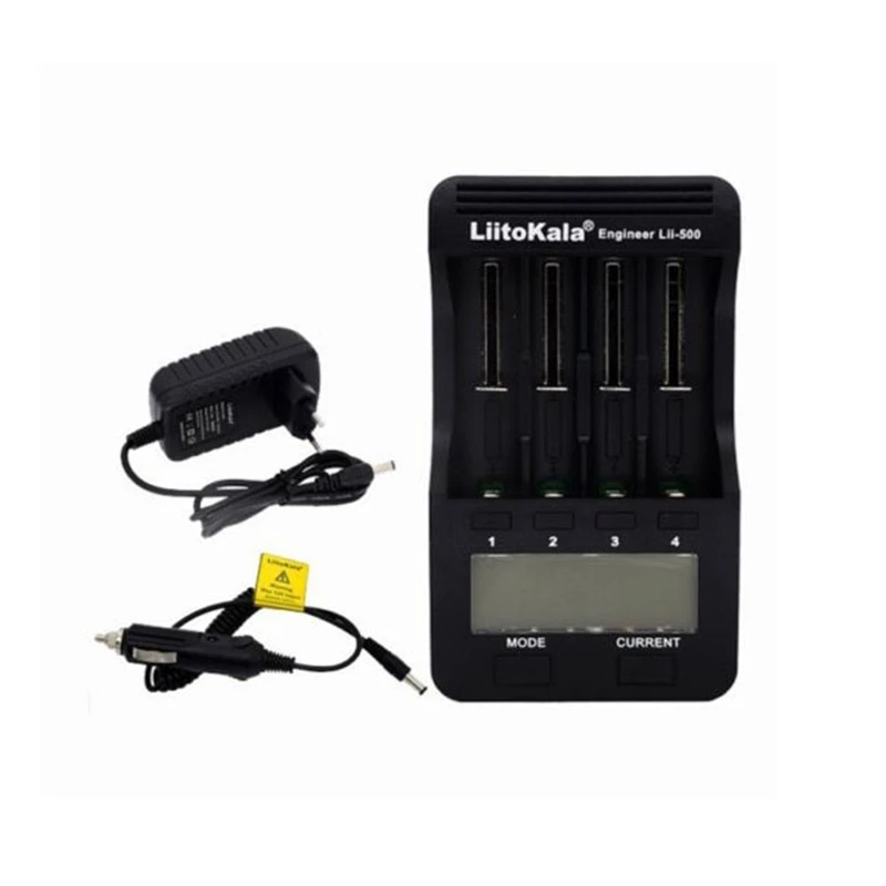 LiitoKala Lii-500 12V US UK 2.0A ЖК-дисплей умный литиевый и NiMH зарядное устройство 18650 26650 14500 AA