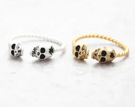 Крошечный кольцо с черепами уникальные кольца для женщин|unique ring|silver skull ringskull ring |