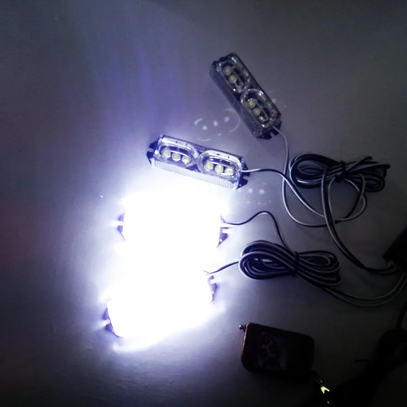 1 Набор 4 в беспроводной дистанционный пульт 4X 6LEd 12V автомобиль Предупреждение