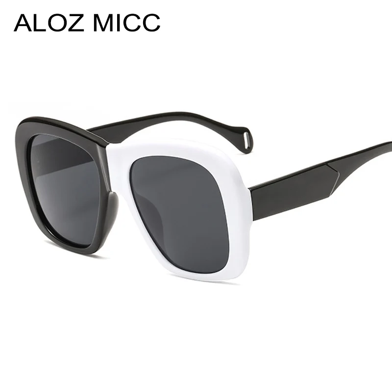 ALOZ MICC, новинка, квадратные женские солнцезащитные очки, винтажные, негабаритные, черная, белая оправа, солнцезащитные очки, мужские, градиентные, Q552