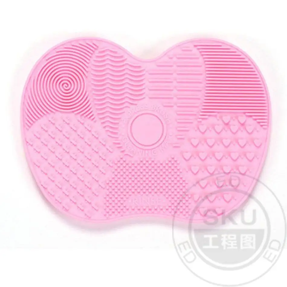 Pink 1 шт. силиконовая щетка для макияжа Чистящая подставка матовая кисть средства для мойки косметические щетки очиститель инструмент мочалка доска инструмент для чистки макияжа - Handle Color: Pink