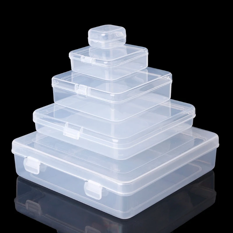 Квадратная прозрачная пластиковая коробка для хранения ювелирных изделий - Фото №1