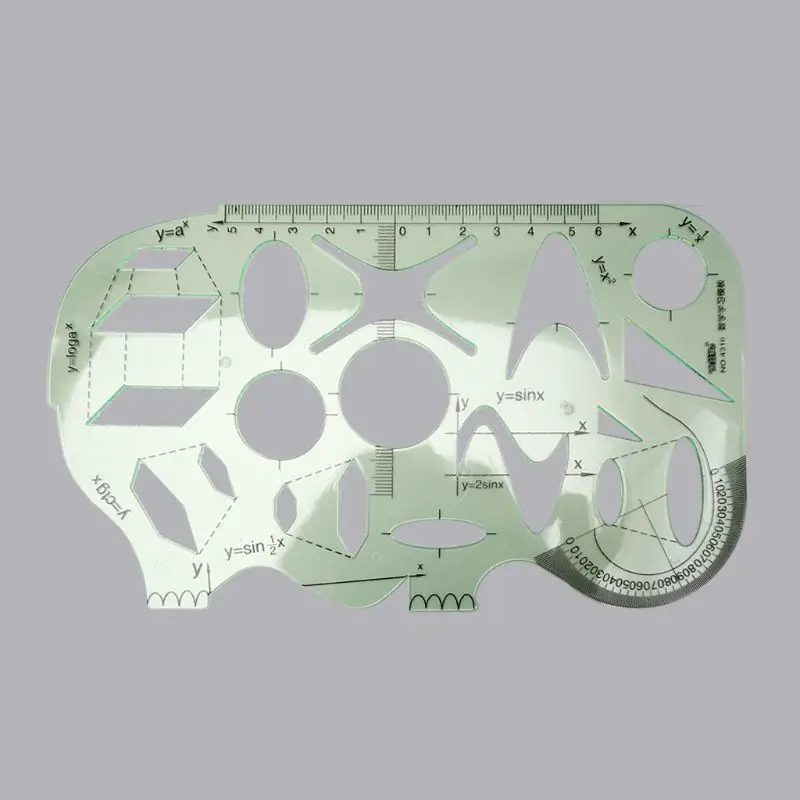 

6Pcs Drawing Templates Measuring Plastic Geometric Jewelry Design Rulers Green