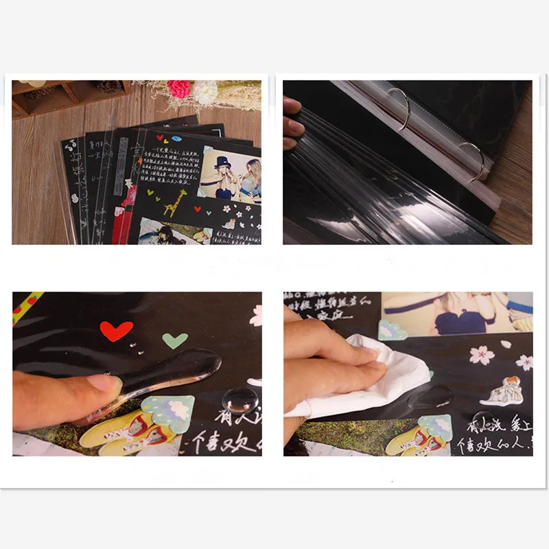 16 дюймов мультфильм DIY ручной работы фотоальбом липкого типа красочная Деревянная обложка альбом для автографов Скрапбукинг большой размер креативный подарок
