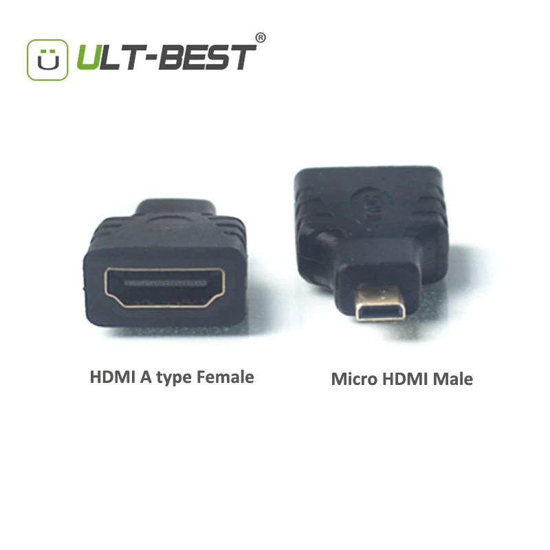 Фотоадаптер Micro HDMI Тип D штекер тип A Разъем конвертер позолоченный 1080P|micro d|female to