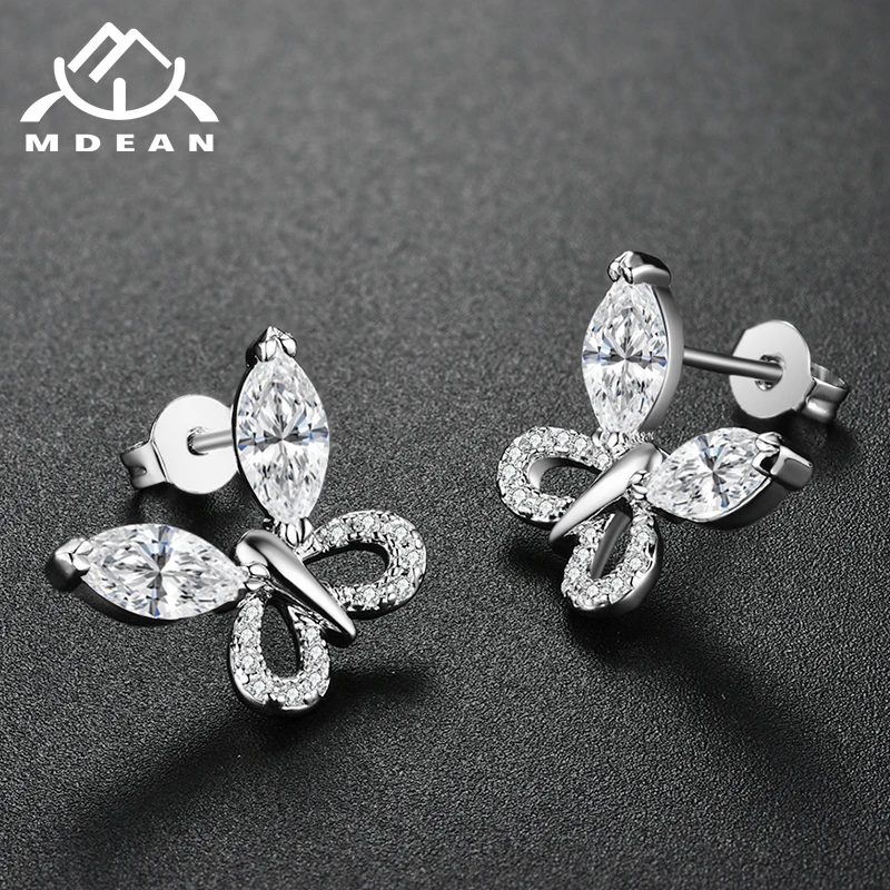 Серьги подвески MDEAN модные серьги из белого золота с цирконием класса ААА