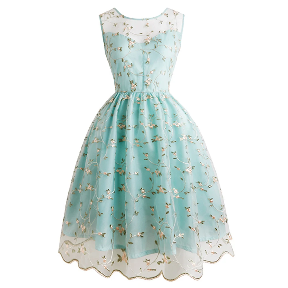 Женское винтажное платье Joineles туника с высокой талией и вышивкой в стиле ретро