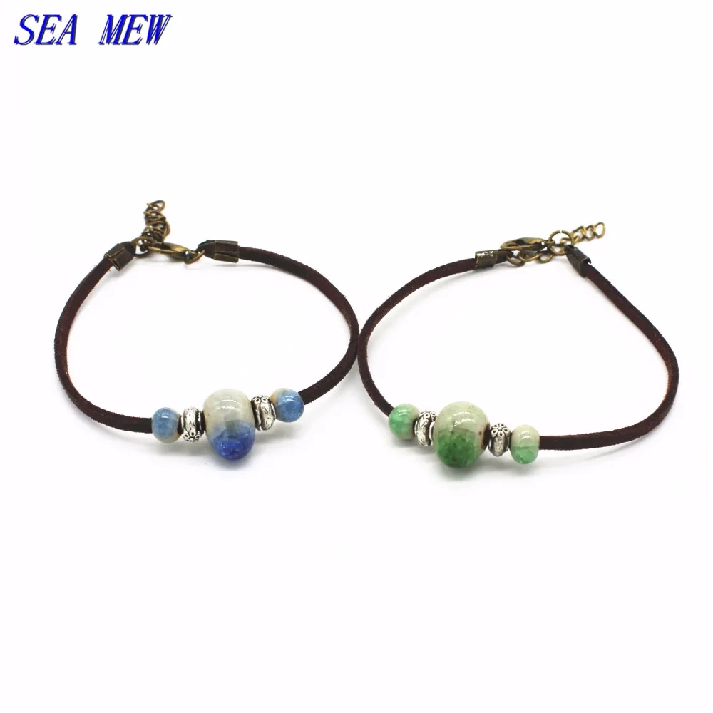 SEA MEW модный металлический сплав керамический браслет регулируемые фарфоровые