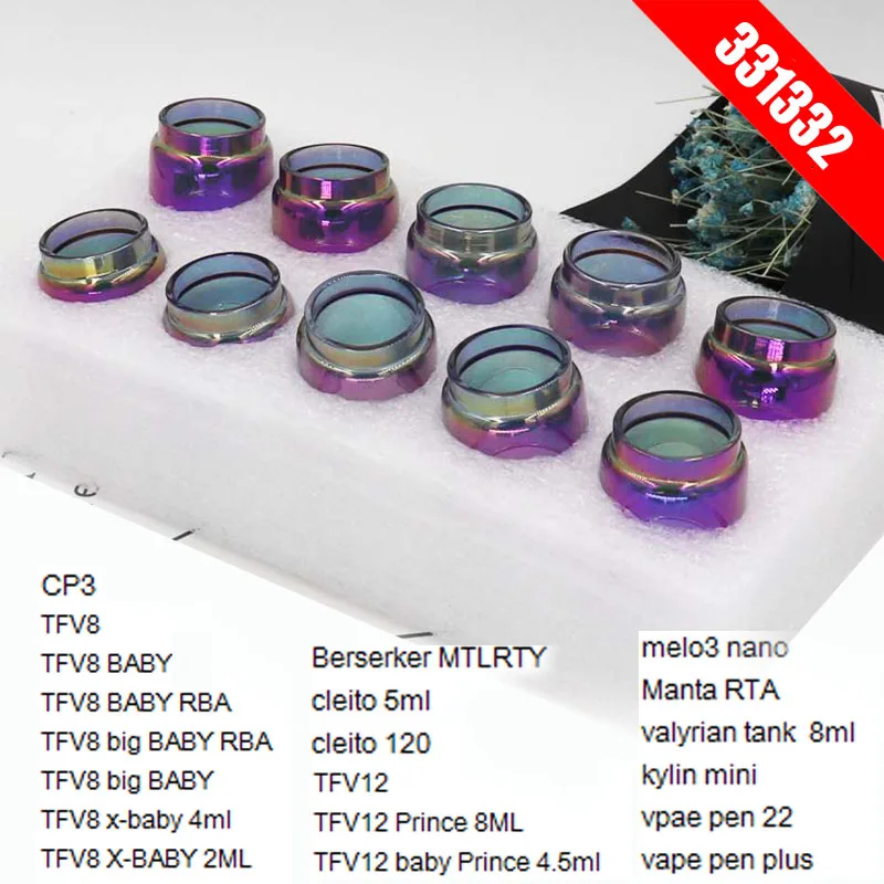 2 шт./лот iwodevape Радуга стеклянная трубка для RBA катушка замена Pyrex прямой vape ручка