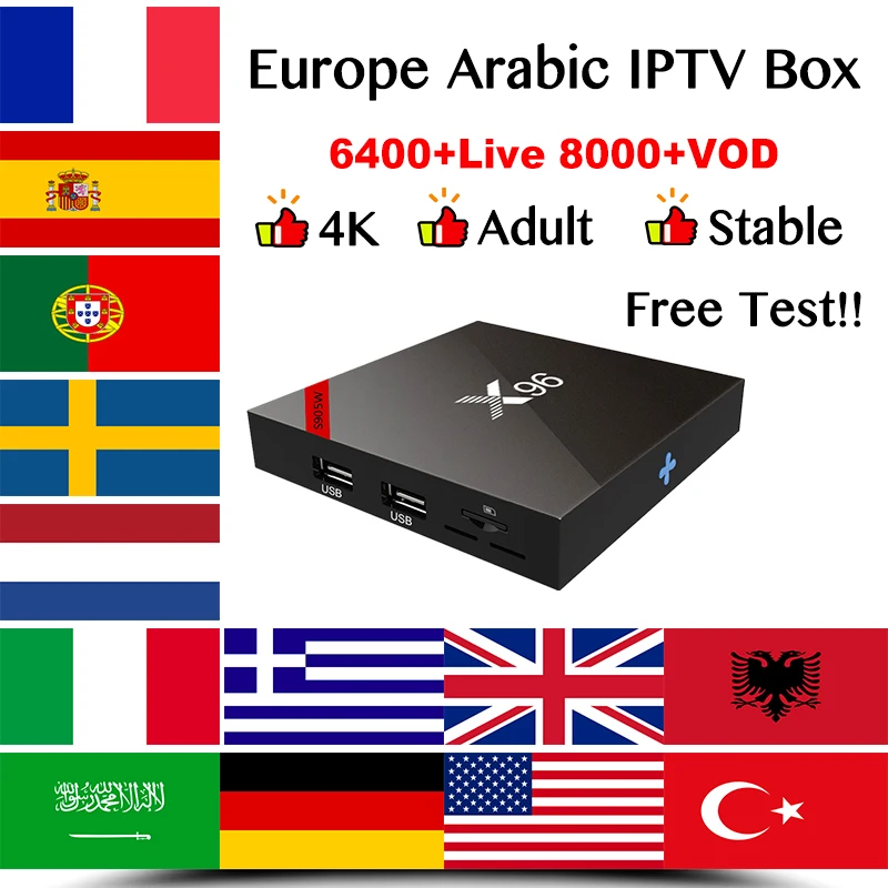 4K французский iptv x96 android tv box лучший iptv Испания Бельгия Германия Польша Великобритания Италия Португалия Франция m3u подписка smart tv box