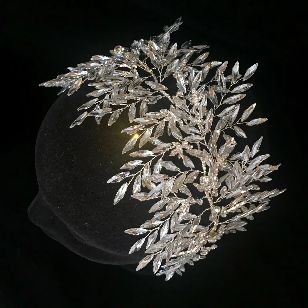

New Luxury Crystal Headpiece Handmade Tiara KTBEAUTY Rhinestones Royal Queen Princess Girls Party Bridal Crown Bridesmaids