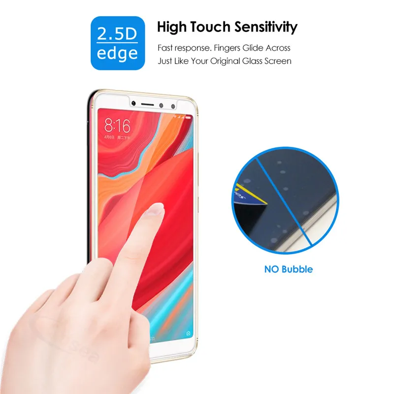 (2 шт) телефон Экран протектор для Xiaomi Redmi S3 закаленное Стекло 9 H ультра-тонкой