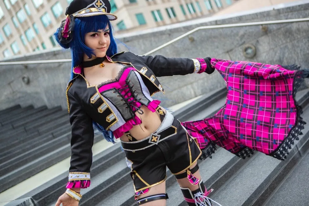 Love Live!SunShine! Костюм для косплея цушима йошико в стиле панк-рок костюм красную