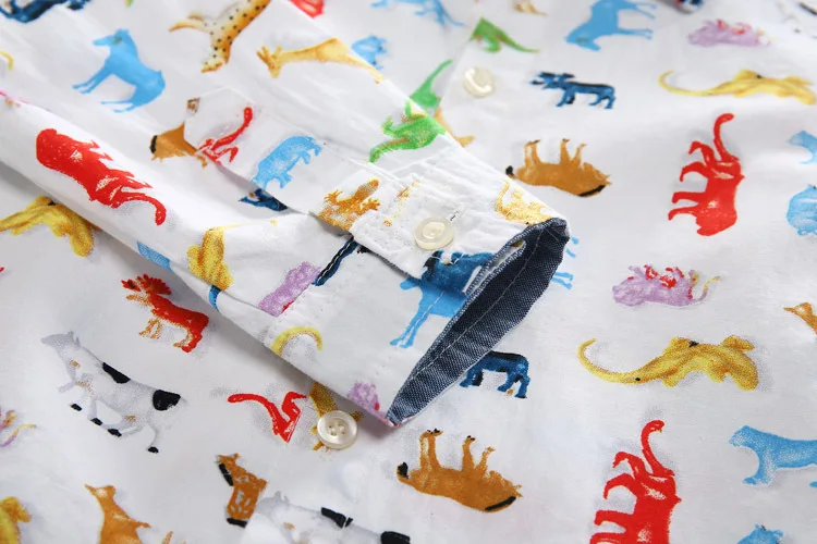 

2018 New Fashion Spring&Summer Baby Boys Shirt Cotton Printing Long Sleeve Blouse Children's Clothing Kids Clothes