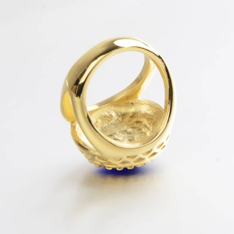 10 шт./лот очень большой синий камень океана нержавеющая сталь мужские ювелирные