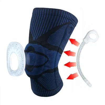 HX053 drak blue 1 шт., спортивные, для фитнеса, бега, поддержка колена, защита, 3D плетение, наколенники, весенние, с силиконовой подкладкой, защита, компрессионные наколенники - Цвет: HX053 drak blue