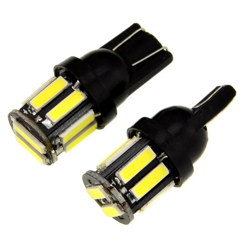 

2019 10 PCS W5W 10 7020 SMD Car T10 LED 194 168 Wedge Replacement Reverse Instrument Panel Lamp White Bulbs For Clearance Lights