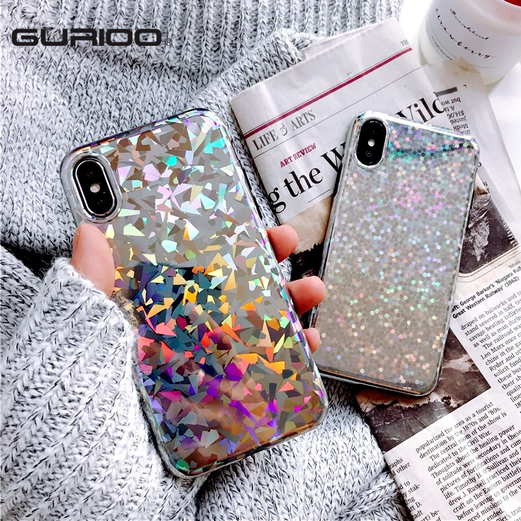GURIOO роскошные стразы с Блестками Блестящие чехол со светящимся напылением для