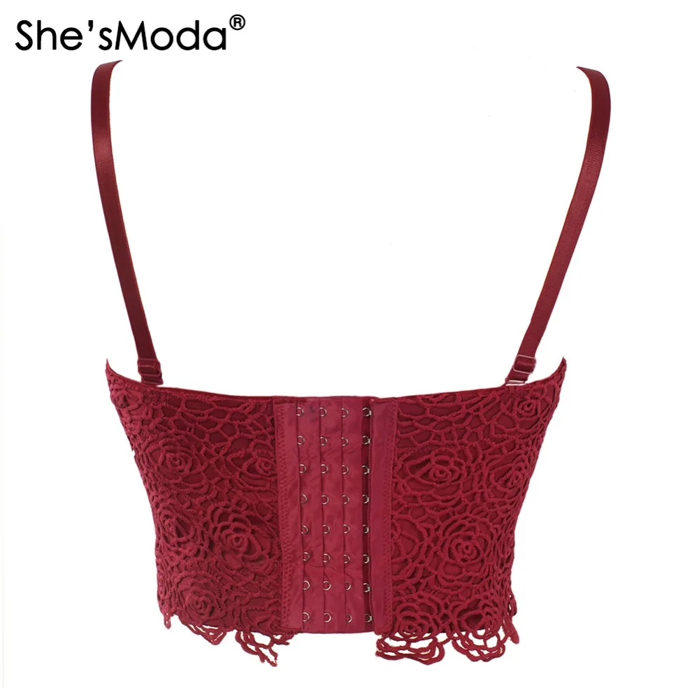 Женский корсет бюстье She'sModa кружевной пуш ап с цветочным принтом обрезанный для