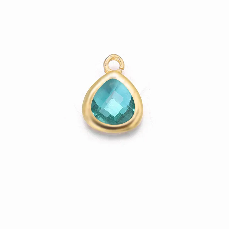 8x11MM Blue Green 4 шт. 8x11 мм 10x13 мм 24k золото шампанского цвета латунь с красочным стеклом треугольные Подвески Ювелирные изделия Аксессуары - Окраска металла: 8x11MM Blue Green