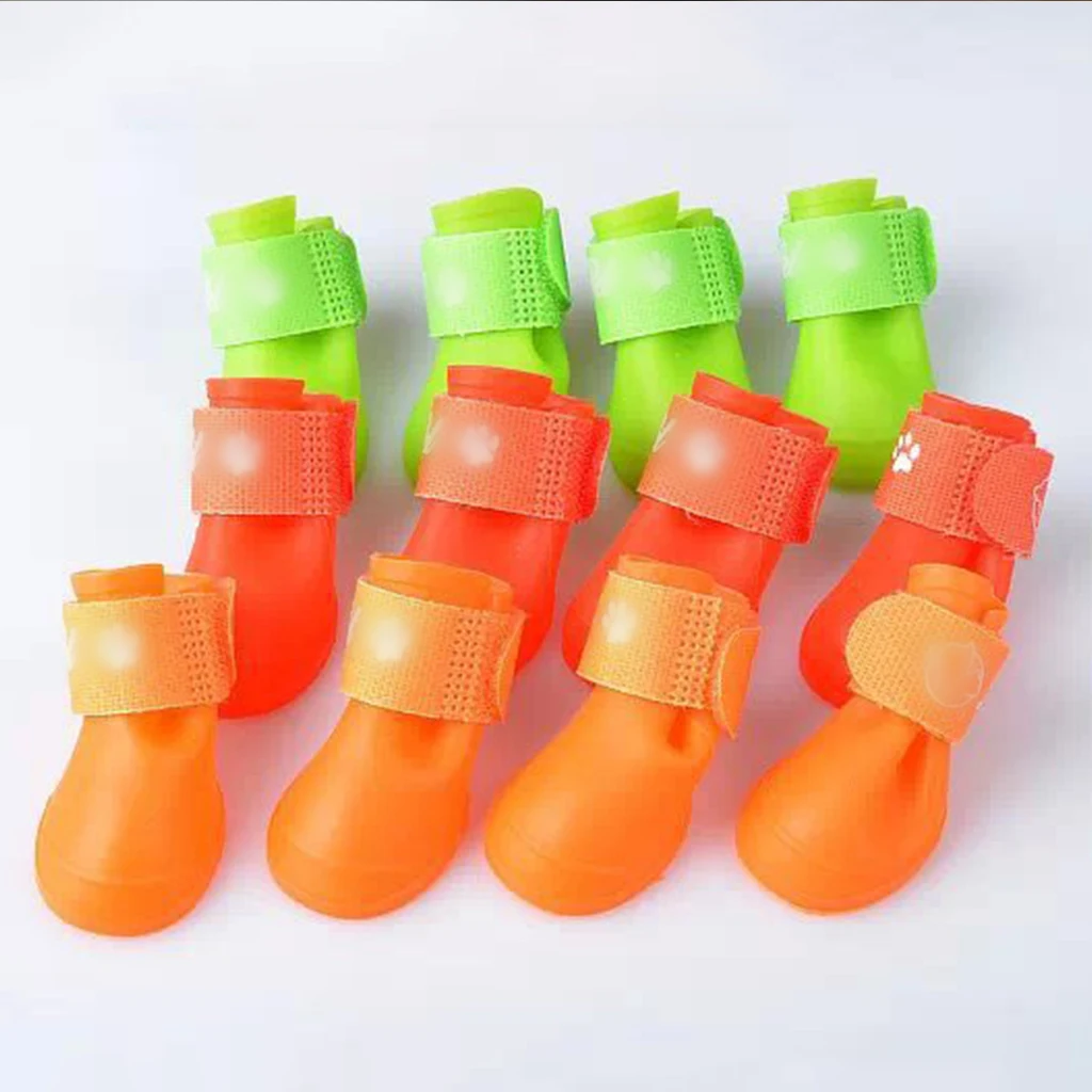 Резиновые ботинки для щенков 4 шт./компл. милые резиновые карамельных цветов