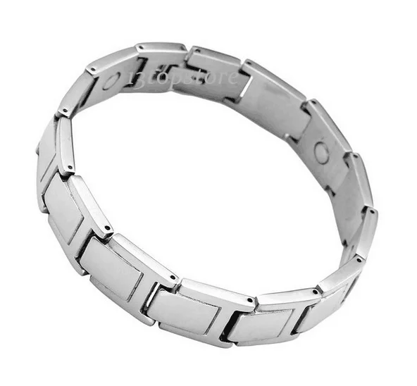 Мужские 12 мм титановые магнитные терапевтические звенья браслет отрицательные