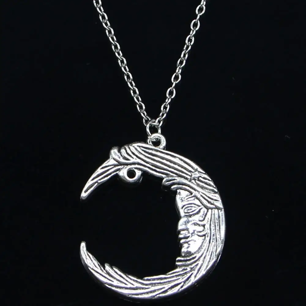 20 шт. Новое модное ожерелье 38x32 мм Подвески на лицо мужчины в Луне короткое длинное женское мужское ожерелье подарок ювелирное изделие чокер