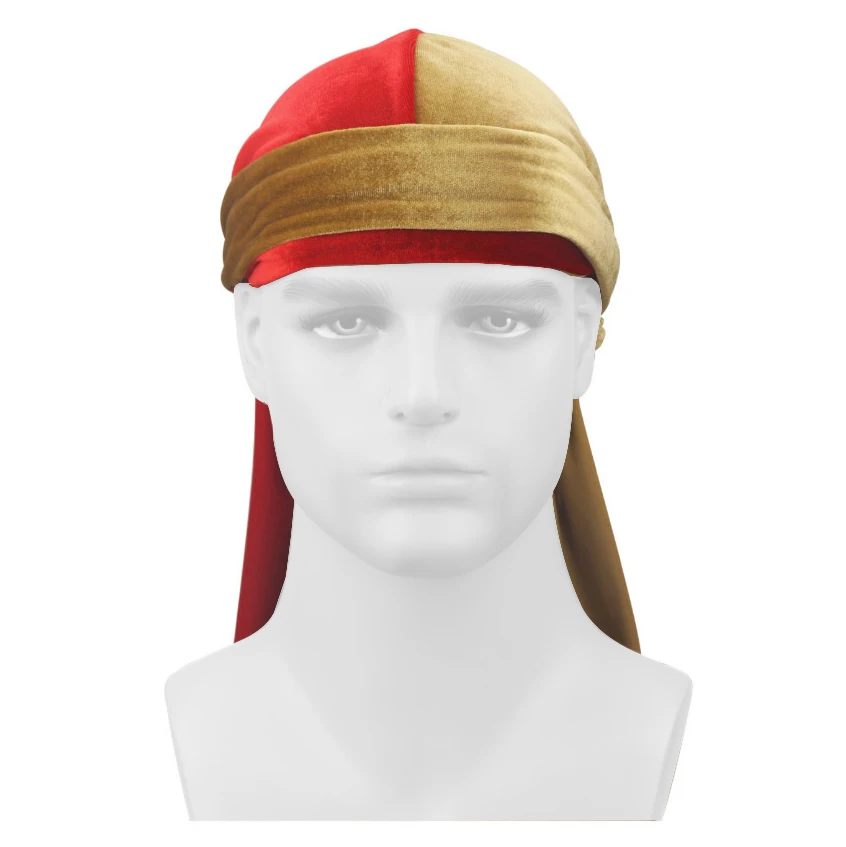 Бархатные банданы Durag для мужчин унисекс длинные красные фиолетовые волнистой