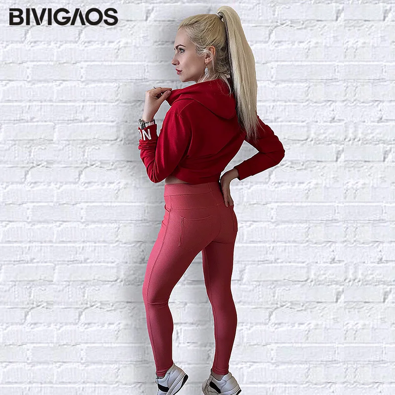 BIVIGAOS 2019 летние Стиль досуга леггинсы с карманами и заклепками легкие узкие брюки