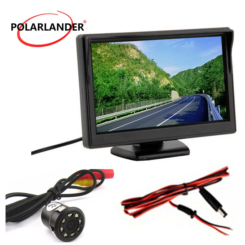 5 Inch TFT Screen With Lamp 18.5mm LED Plug-In Rear Camera Reversing Parking Monitor Back-up HD Desktop Display | Автомобили и