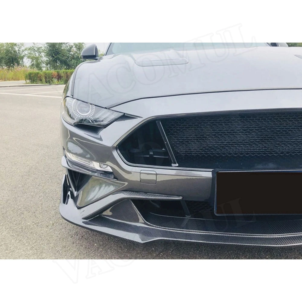 Карбоновое волокно переднего бампера губы фартуки подбородок для Ford Mustang FRP бампер крышка