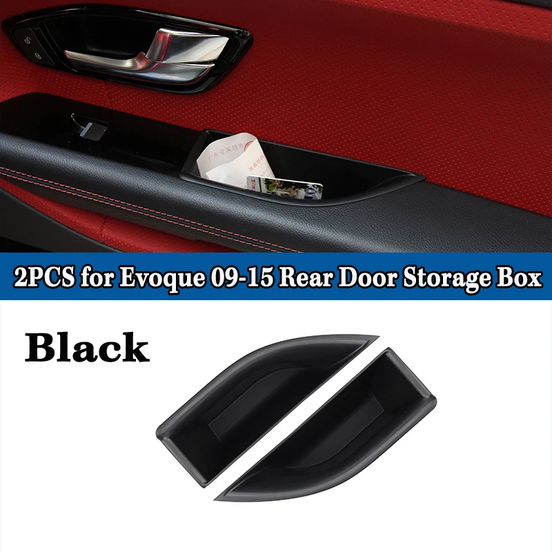 Rear-Black Для Land Rover Range Rover Evoque 2009- Коробка для хранения передней/задней двери подлокотник ручка контейнер держатель автомобильные аксессуары интерьер - Название цвета: Rear-Black