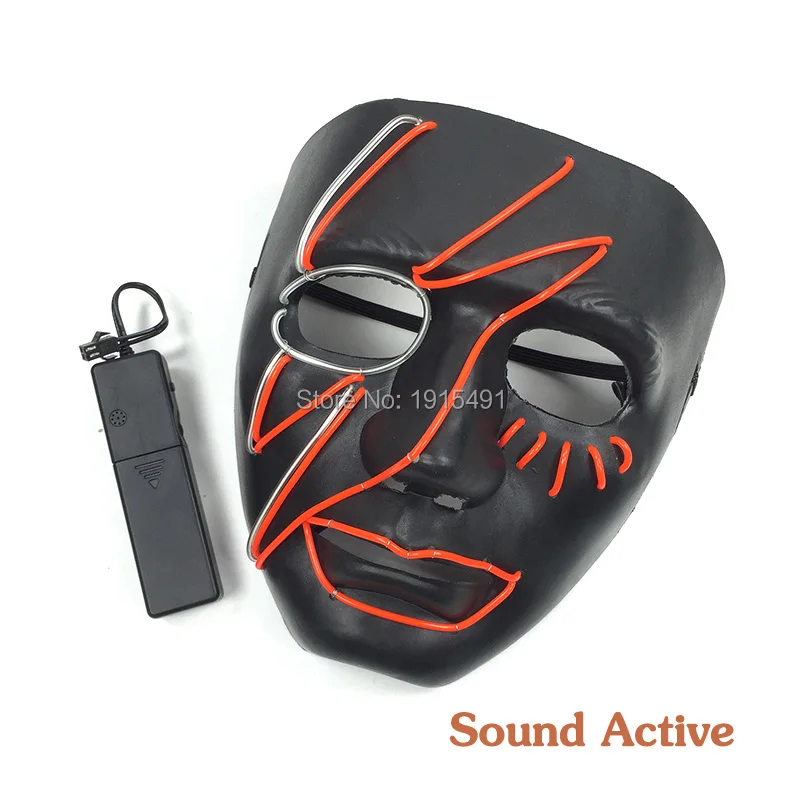 Светящаяся Devilface Shuffle светящаяся жуткая маска праздничные огни светодиодная