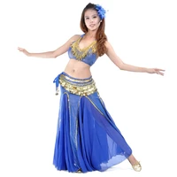 women belly dance costume chiffon indian dance performance suit dancing skirt 3pcstop skirt belt dance wear