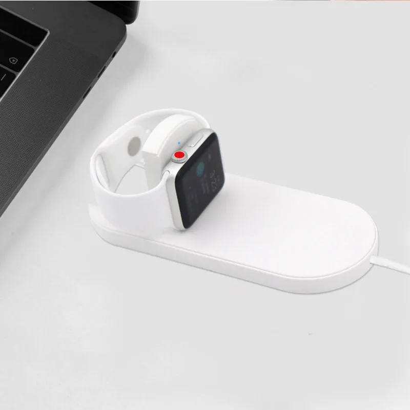 URVOI Мини AirPower для зарядки браслетов Apple Watch серии 2 3 4 и зарядки для iPhone Xs 8 Plus, подставка для поддержки зарядки 7,5 Вт Gen.2