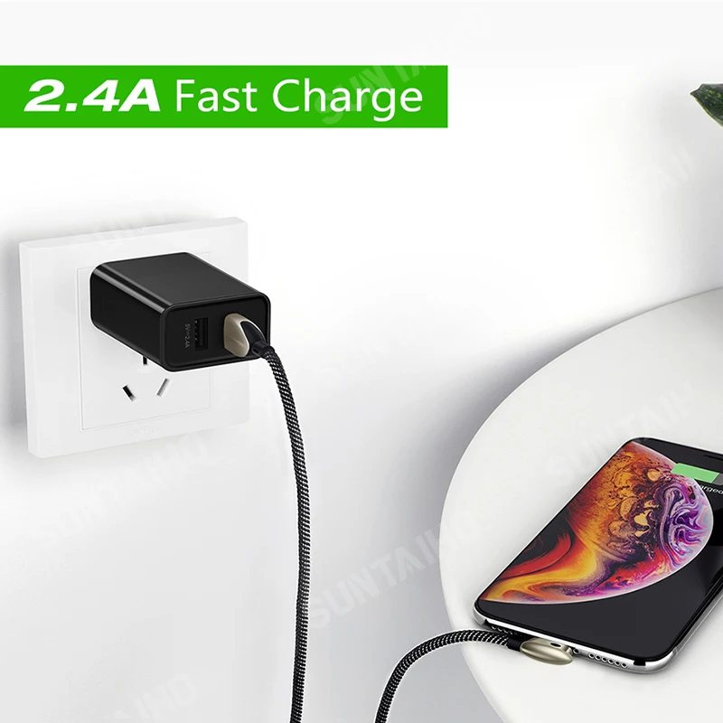 Suntaiho [2-Pack] USB кабель для iPhone Xs Max для iPhone зарядный кабель 2.4A быстрое зарядное устройство для iPhone Xr 8P 7P 6s телефон игровой шнур