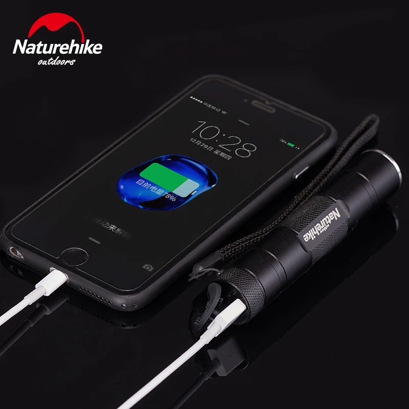 Naturehike Открытый Сверхлегкий портативный фонарик с USB подзарядкой срочный
