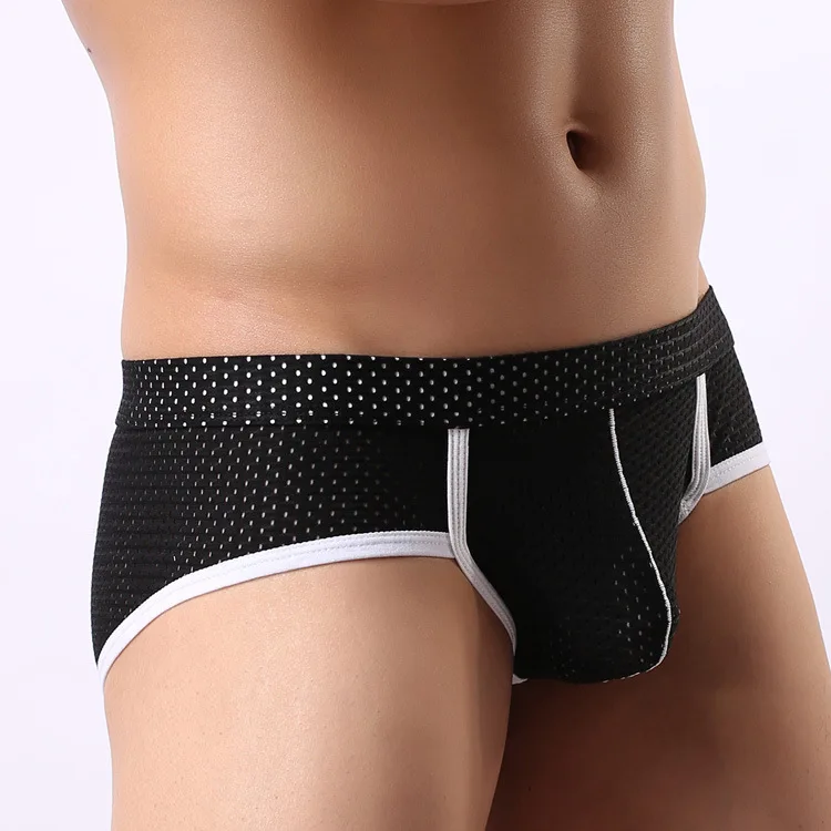 Трусы мужские короткие с U-образным выпуклым мешочком пикантное нижнее белье