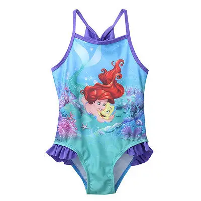2017 От 2 до 6 лет милый купальник Русалочки для девочек детский купальный костюм с