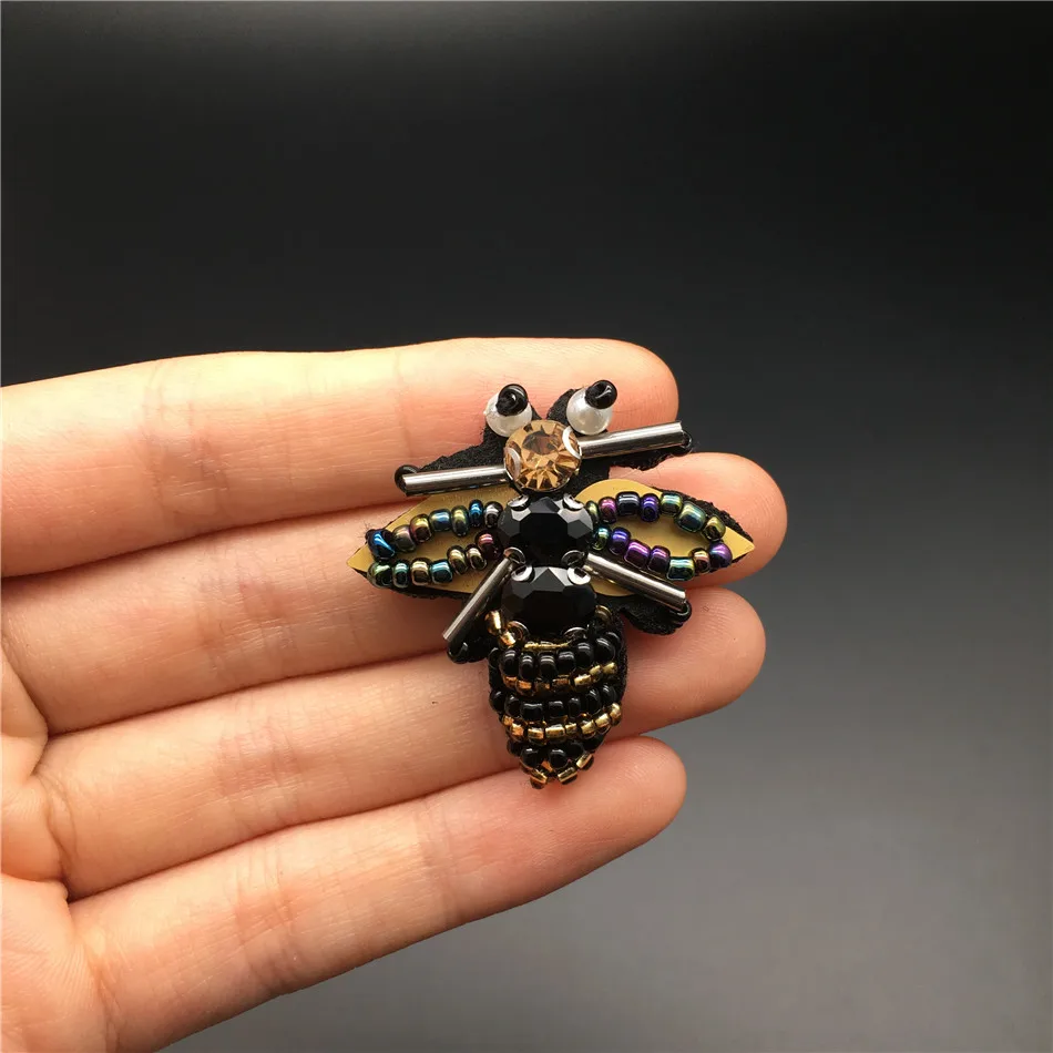 3D Handmade Rhineston beaded Patches FASHION BEES Sew on sequined patch for clothing beading Applique cool | Дом и сад