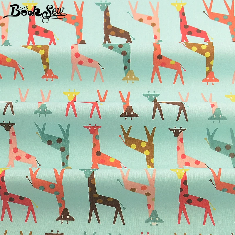 Booksew 100% хлопок Twill детский тканевый метр животные Сделай Сам Лоскутное шитье