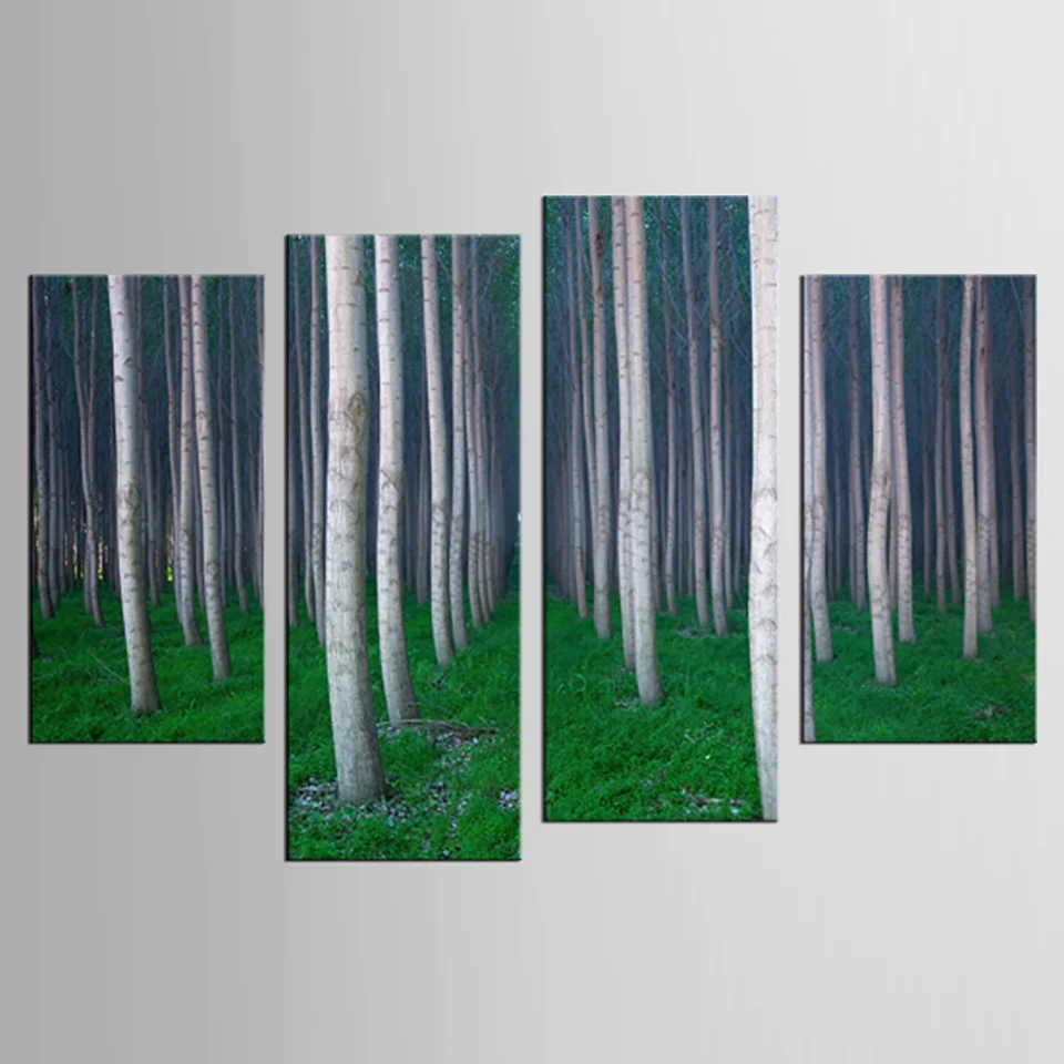 Настенная художественная модульная рамка для плакатов 4 шт./набор лесной пейзаж HD