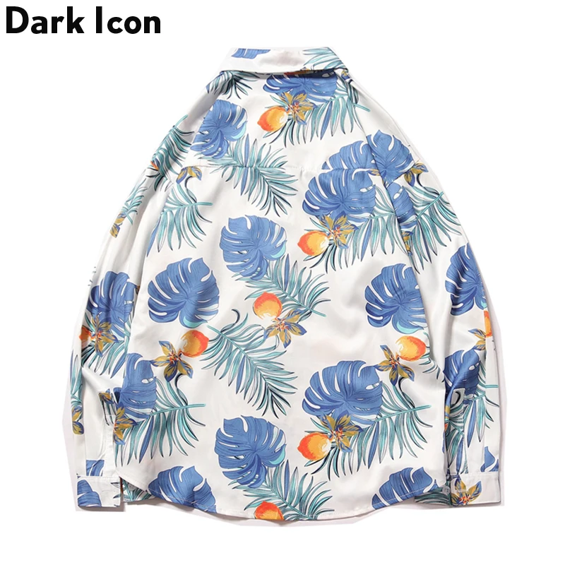 Dark Icon гавайская рубашка с длинным рукавом для мужчин осень 2019 Harajuku стиль рубашки